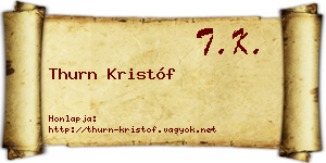 Thurn Kristóf névjegykártya